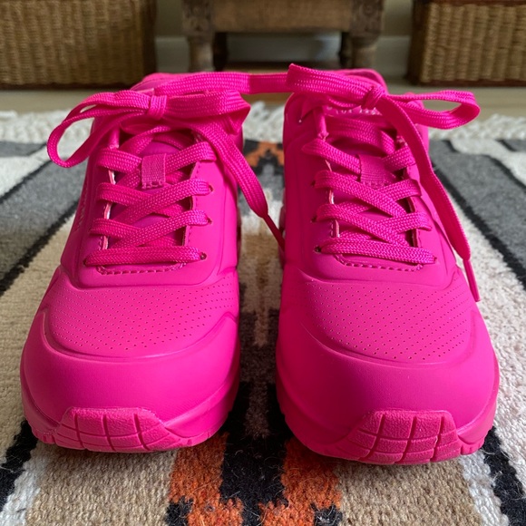 Skechers Hot Pink “Uno - Night Shades” Sneakers Women’s SIZE 7 - Picture 3 of 12